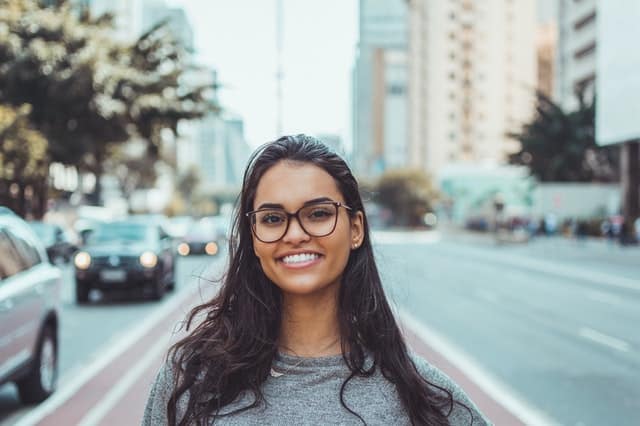 woman smiling